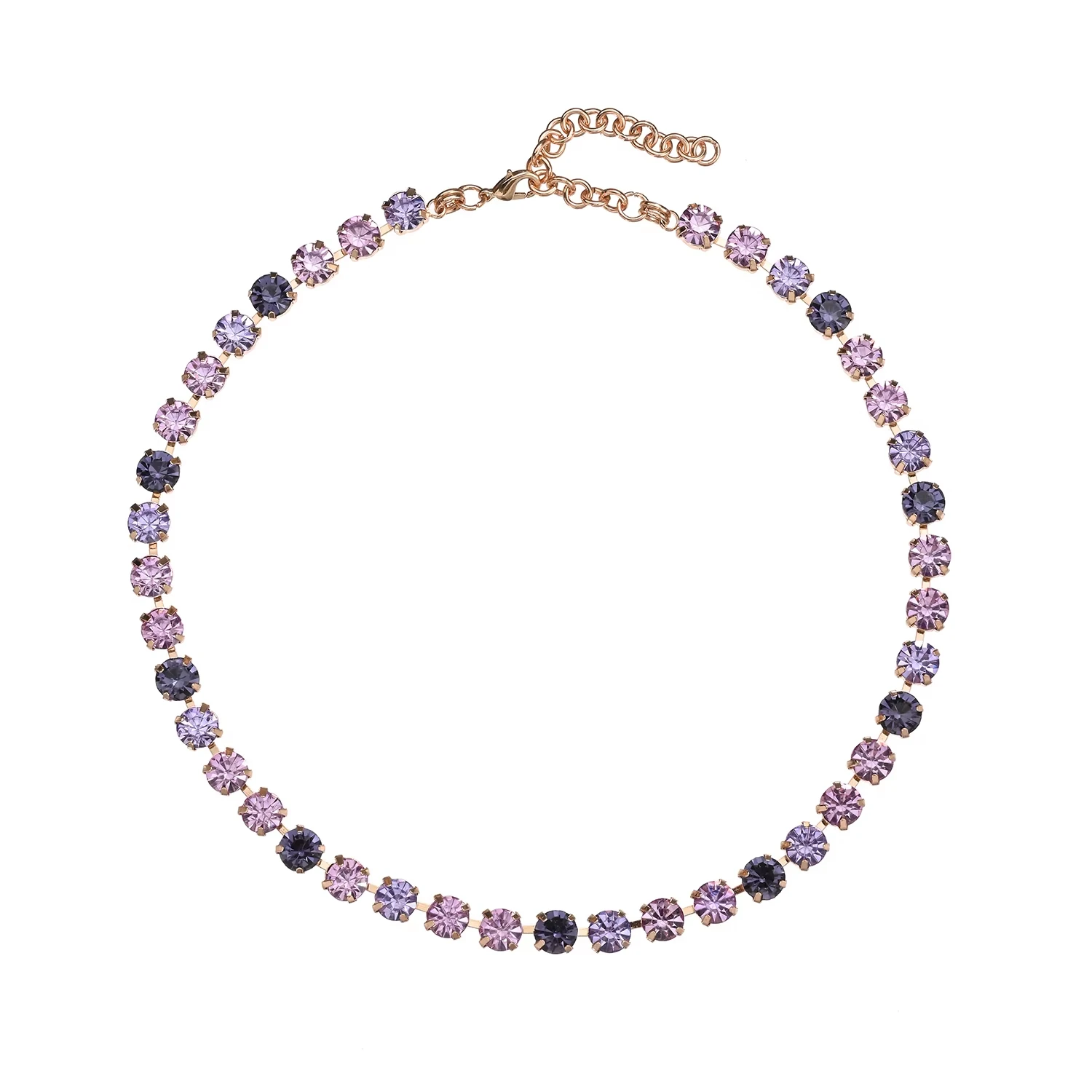 BEUTIFOR Strassperlen, bunte Kristall-Halskette für Damen, handgefertigt, Krallenfassung, Zirkonia-Halsband, Zubehör – Detail 15