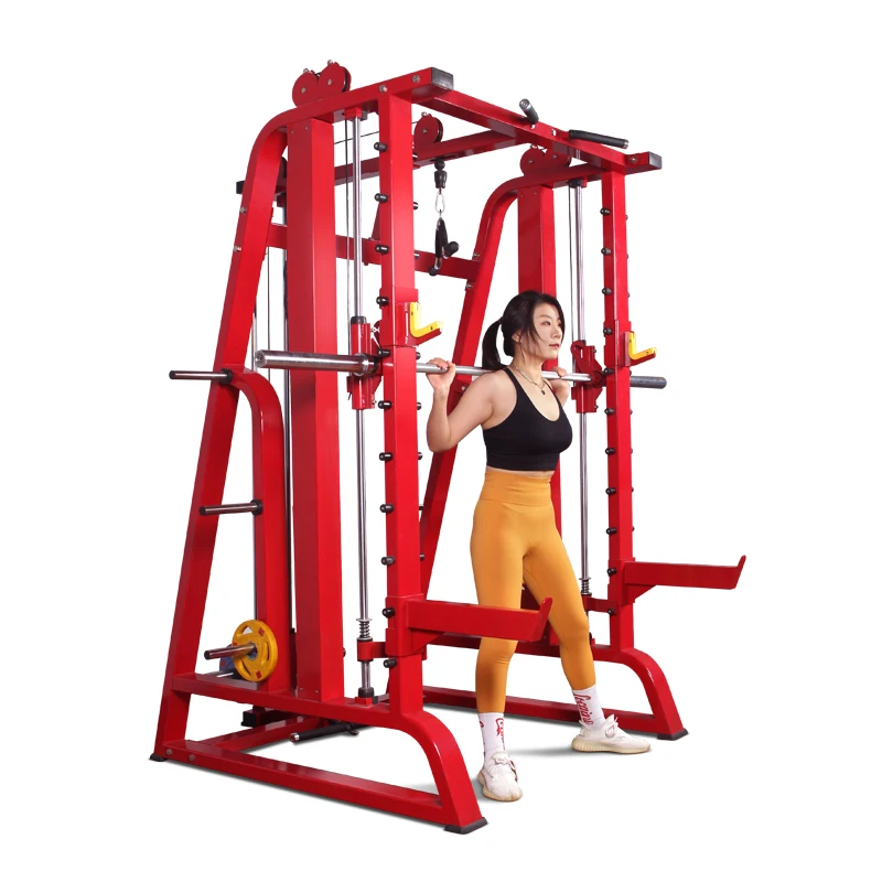 Multi functional trainer barbell rack gym commercial squat rack fitness equipment smith machine