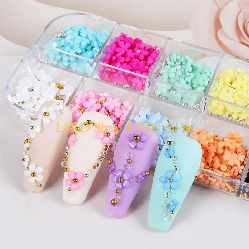 L8rd Flower Dair Dairms و Metal Caviar Beads ، Resinic Resin Flowers Design Gold Silver Ball Beads Learls