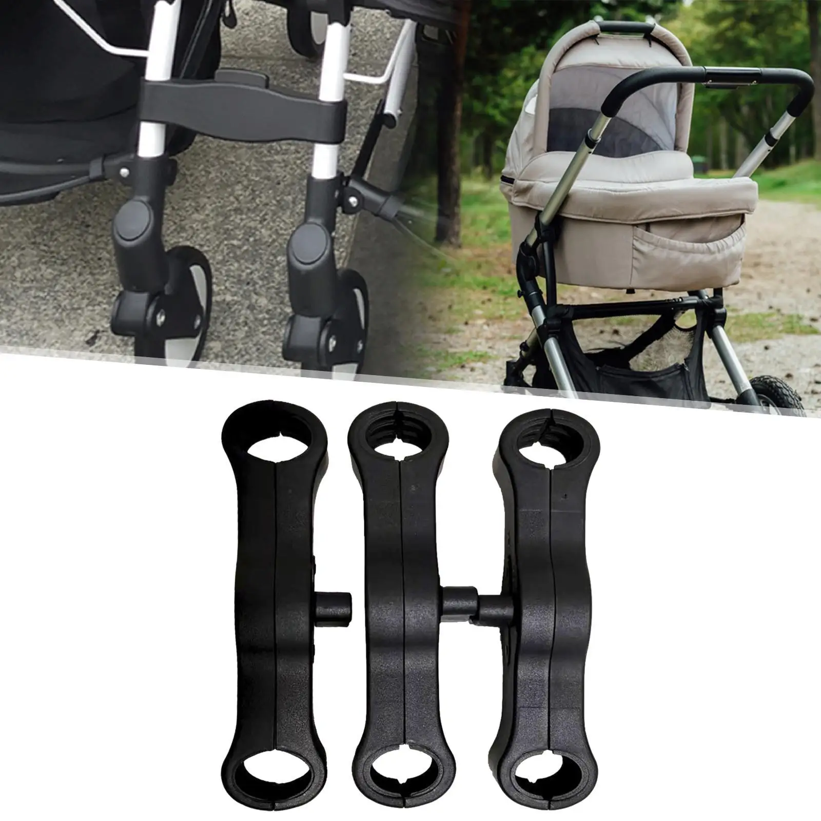 

3Pcs Twin Stroller Connectors Baby Stroller Twin Connectors Turns Two Single Strollers into A Double Stroller for Travel Home
