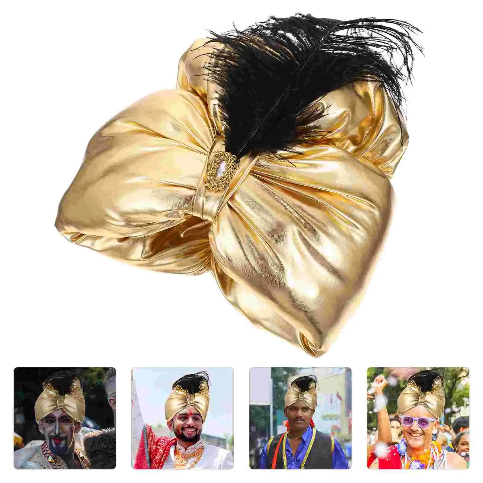 Photo Ornament Turban Headwrap Arabic Vintage Sultan Hat Headpiece Women Halloween