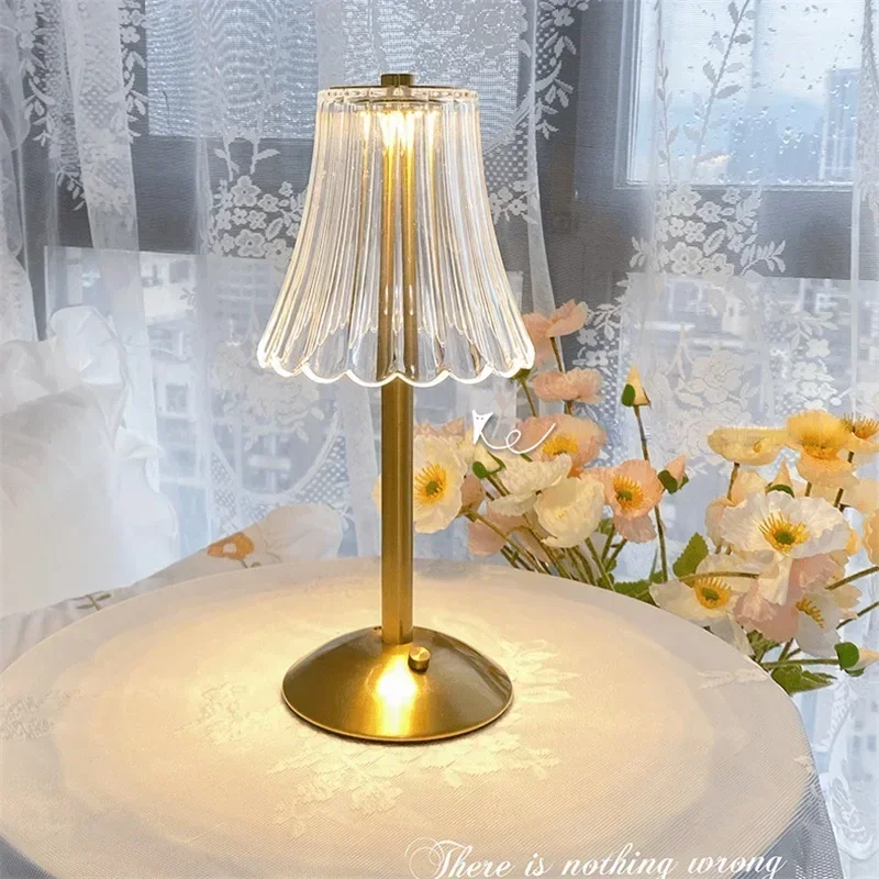 Bar Touch Table Lamp Rechargeable Wireless Desk Lamp Portable Bedroom Night Light LED Decor Lights for Coffee Hotel Restaurant