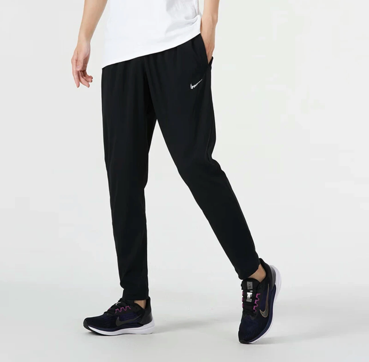 

Nike Elastic Logo Loose Middle Waist Straight Leg Casual Pants Men's Black FQ4781-010