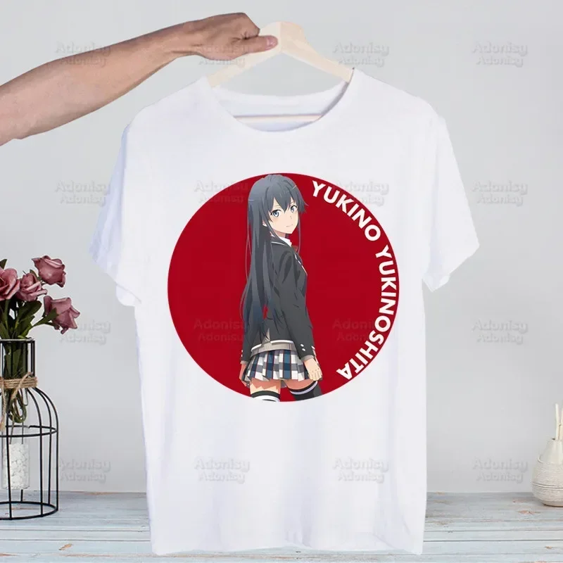 Yukinoshita Yukino T-Shirt Anime Cartoon Design Men My Teen Romantic Comedy Tee Shirt Homme Summer Tops Short Sleeve Vintage