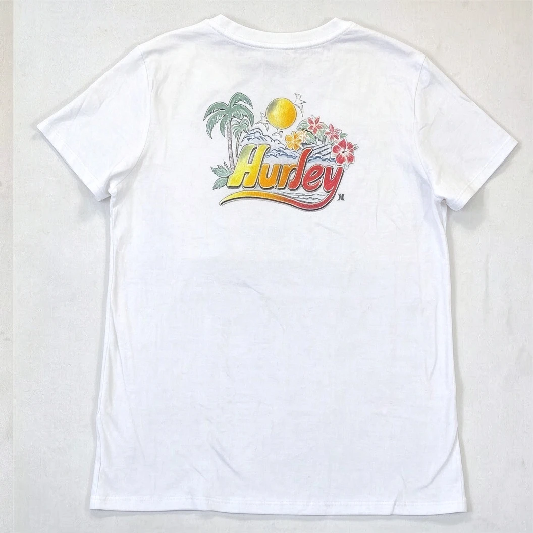 2026 New Surfing Family Matching Unisex Oversized TShirt Tropical Floral Front Sunset Print Streetwear Casual Short Sleeve Tops