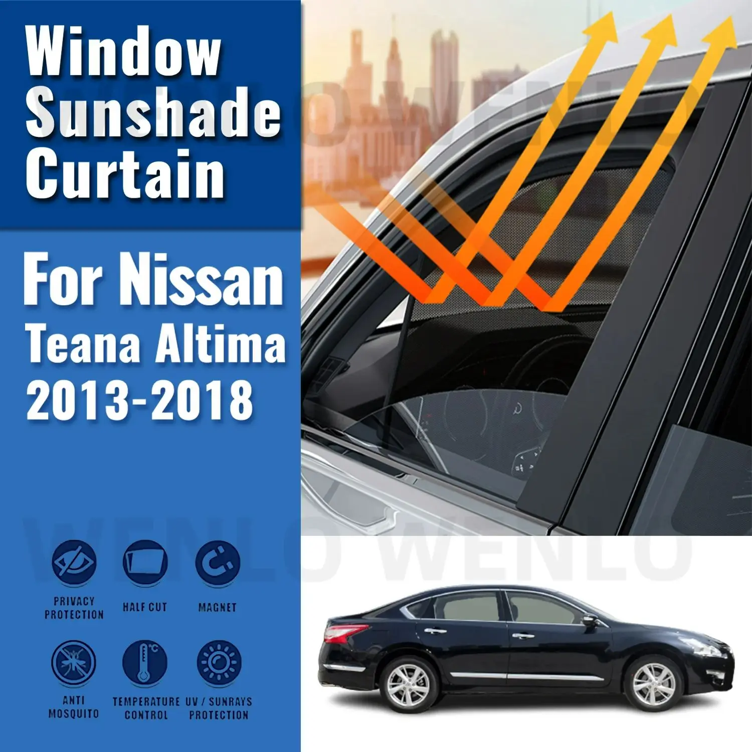 

For Nissan Altima L33 2013-2018 TEANA Magnetic Car Window Curtains Solar Sunshield Shadow Mesh Glass Shading Sun Protection