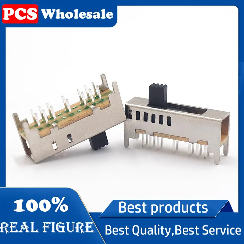 SS-26D01 toggle switch  Double row 14-pin 6-speed Straight insert welding board sliding vertical switch toy handle height 5mm