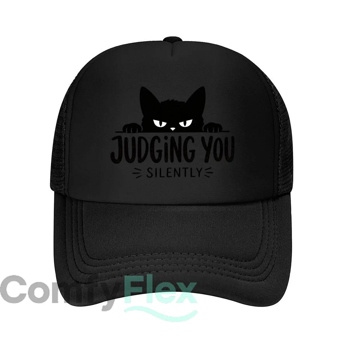 Silent Cat Judging You Silently 2026 Mesh Baseball Cap Hip Hop