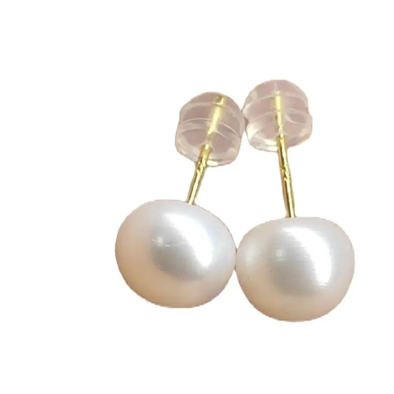 Gorgeous AAAA++++ REAL NATURE 6-7mm 7-8mm 8-9mm akoya  White  Pearl Earrings 14k Gold