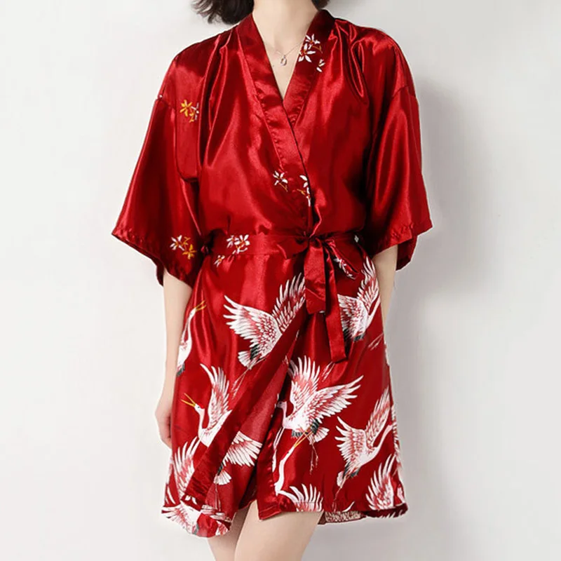 Women Sleeping Robe Dress Spring and Summer Sexy Bridal Morning Robe Imitation Ice Silk Pajama Wedding Nightwear