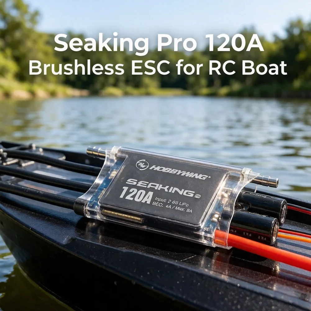 RoRuSHobbywing Seaking Pro 120A Sensorless Brushless ESC 2-6S Waterproof 6V/7.4V,4A BEC For ECO, Mono1/Other Competition Boats