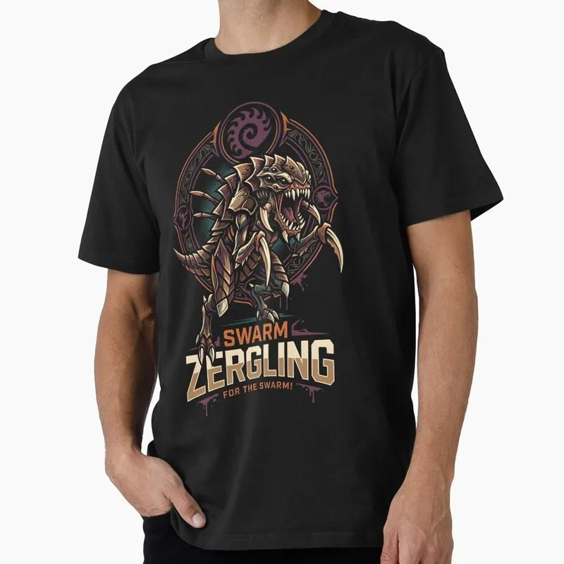 For the Swarm StarCraft Retro Game Graphic T‑Shirt Short Sleeve Print Tshirt Vintage Streetwear Casual Top Gamer Gift Tee