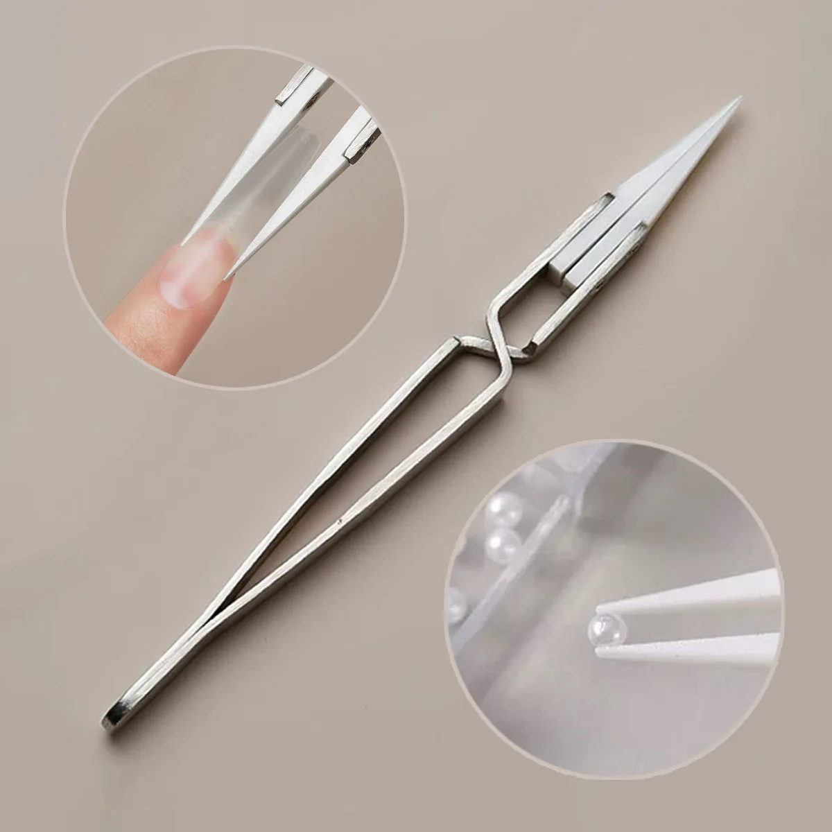 

Ceramic Tip Stainless Steel Nail Shaping Tweezers Diamond Picker & Straight Clipper Pro Manicure Tools for Salon/Home Use