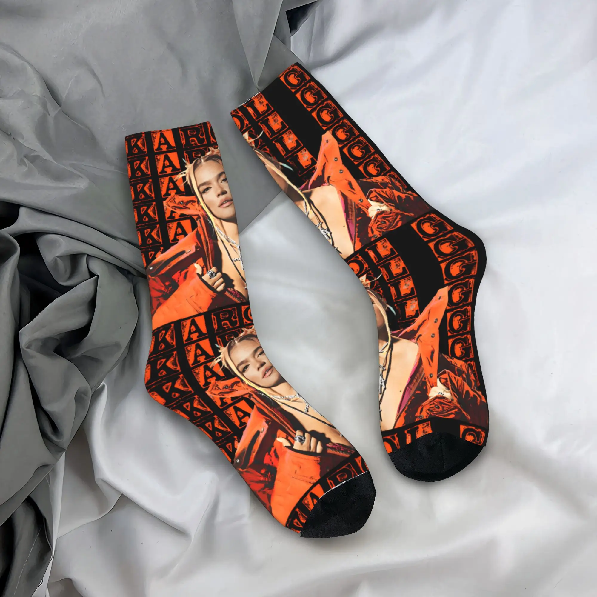 

Karol G Tropicoqueta 2025 New Album Latina Foreva Stockings Colombian Singer Socks Men's Medium Socks Autumn Non-Slip Socks