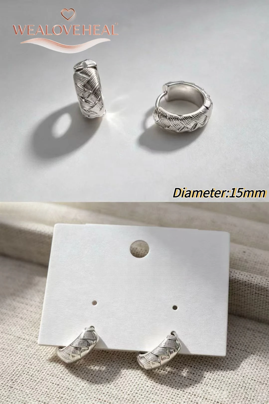 ohrringe damen, ohrringe, Rhodium-Plattierte Messing Huggie Creolen Minimalistische Geometrische Strukturierte Designs, Eleganter Alltagsschmuck Geschenk für Frauen – Detail 34