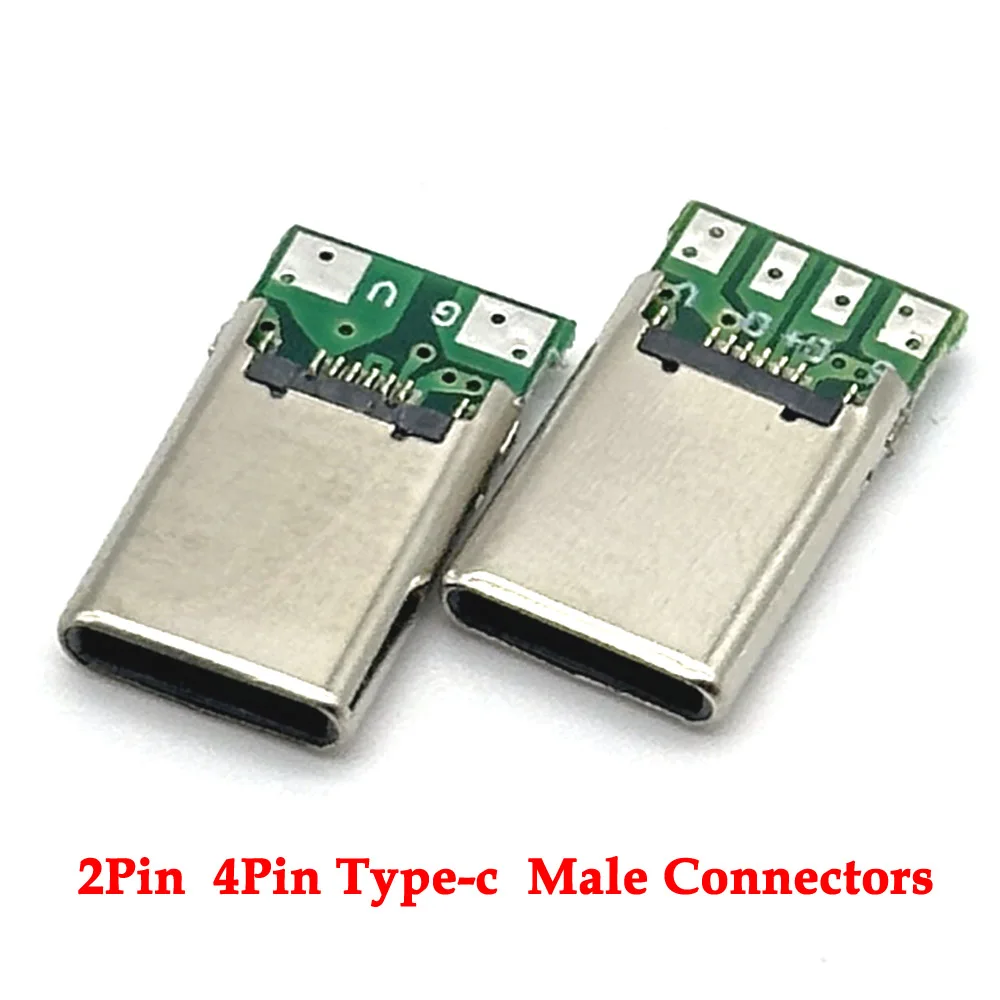 USB 3.1 2Pin 4Pin type c male Connectors Jack Tail 16P usb Male Plug Electric Terminals welding DIY data cable Support PCB Board