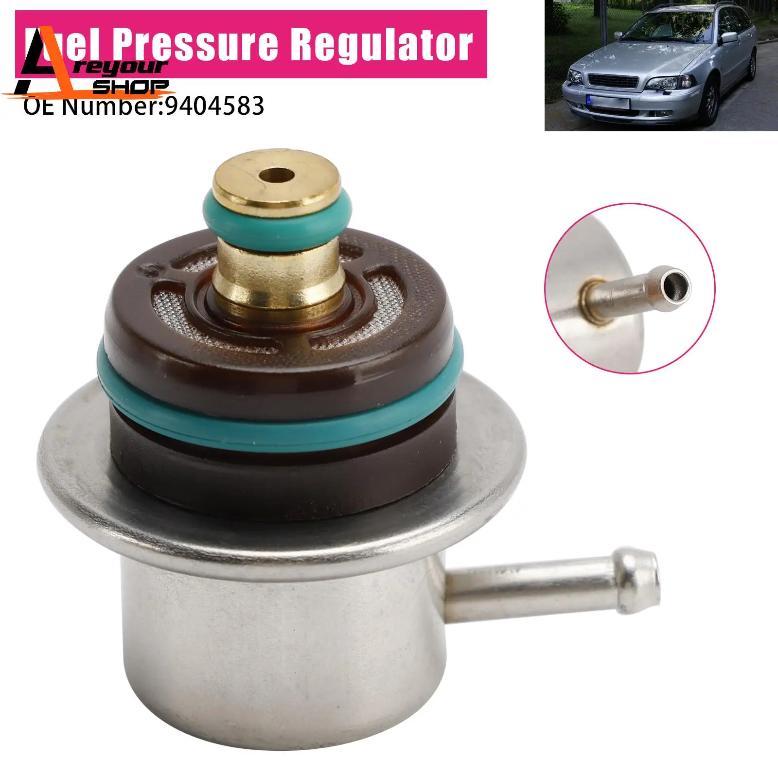 Areyourshop Fuel Pressure Regulator 9404583 for Volvo S40 V40 1.9T 2000 2001 2002 2003 2004