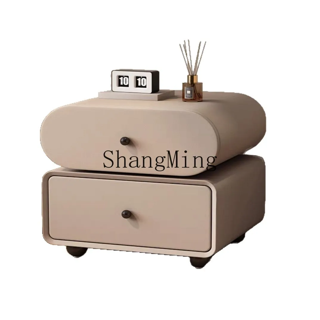 

ZYY solid wood medieval bedside table light luxury cream bedroom bedside table household simple storage modern