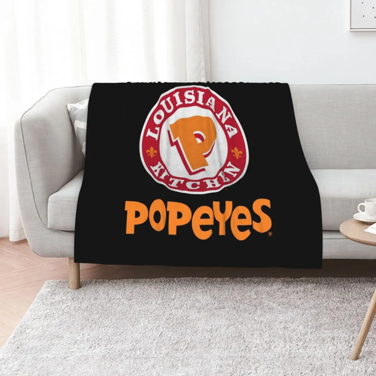 Popeyes Logo Classic Throw Blanket Shaggy for sofa Travel Summer Beddings christmas gifts Hairy Blankets