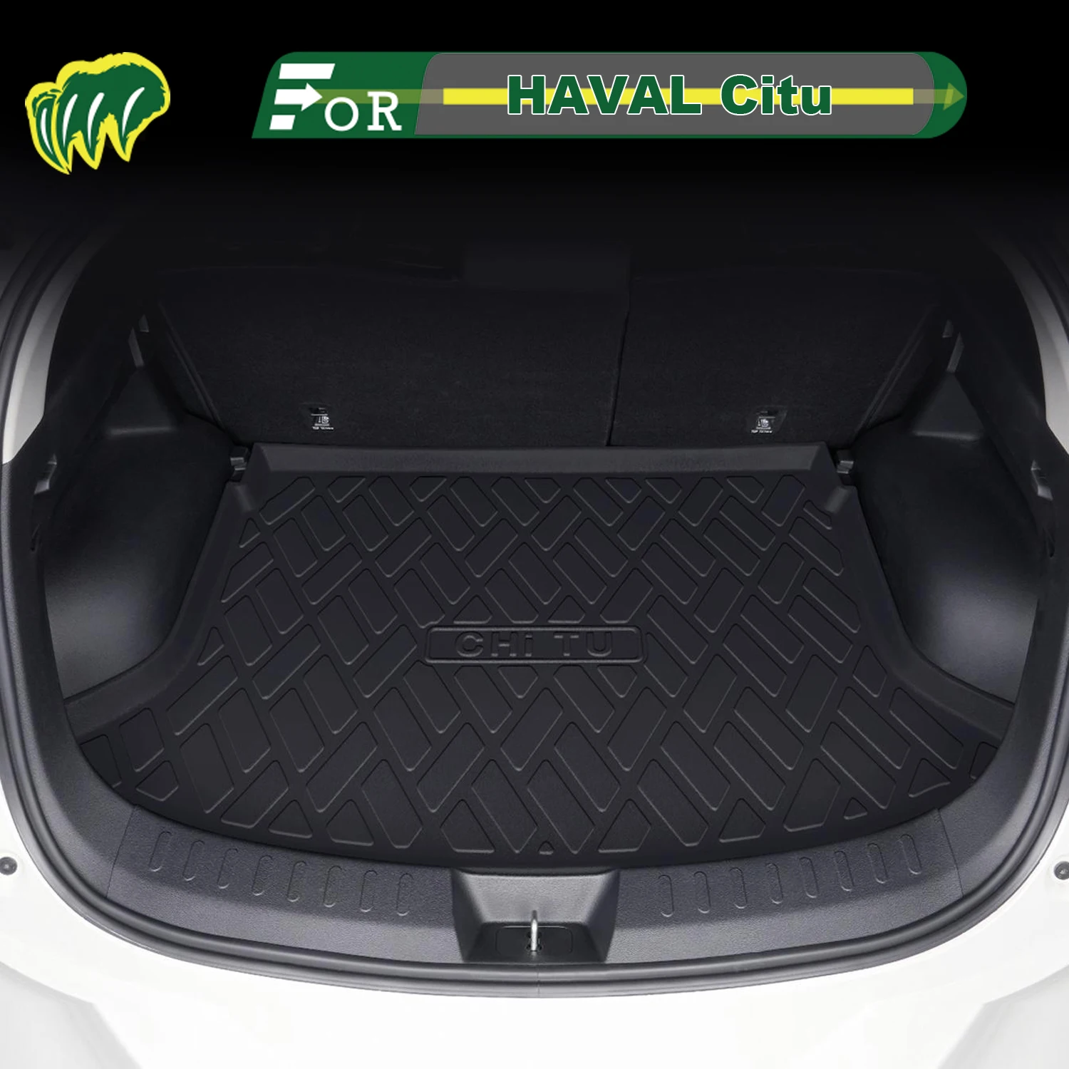 

Для HAVAL Citu ‌ 2021-2025 TPE индивидуальный коврик для багажника автомобиля, всесезонный коврик для груза, 3D-образная подкладка для багажника, защитный коврик для спинки стула