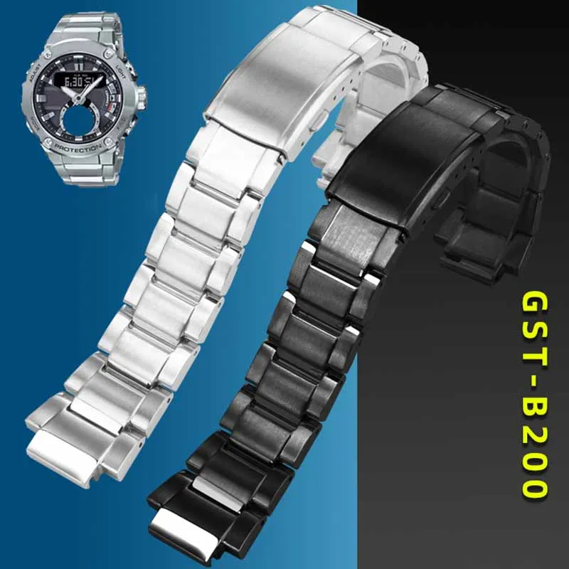 

Stainless Steel Bracelet for Casio G-SHOCK Watch strap 5608 GST-B200 Precision Steel Watch Chain Quick Release wristband 16mm