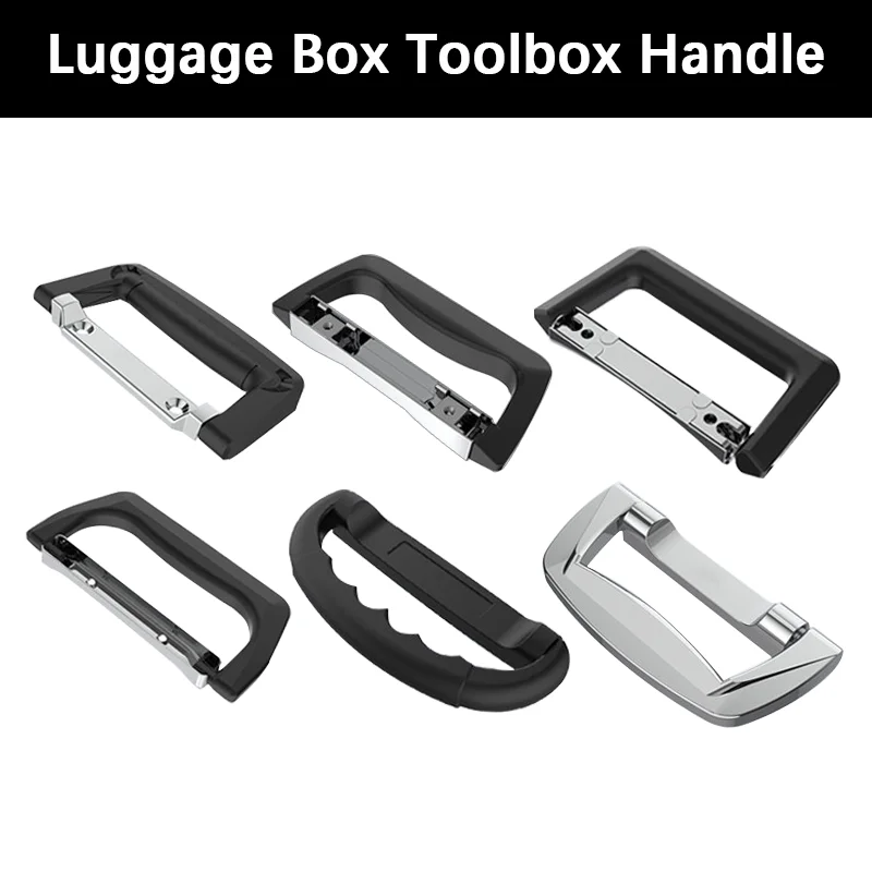 2pcs Luggage Toolbox Plastic Thickened Handle Storage Box Suitcase Foldable Handle Equipment Case Portable Handle