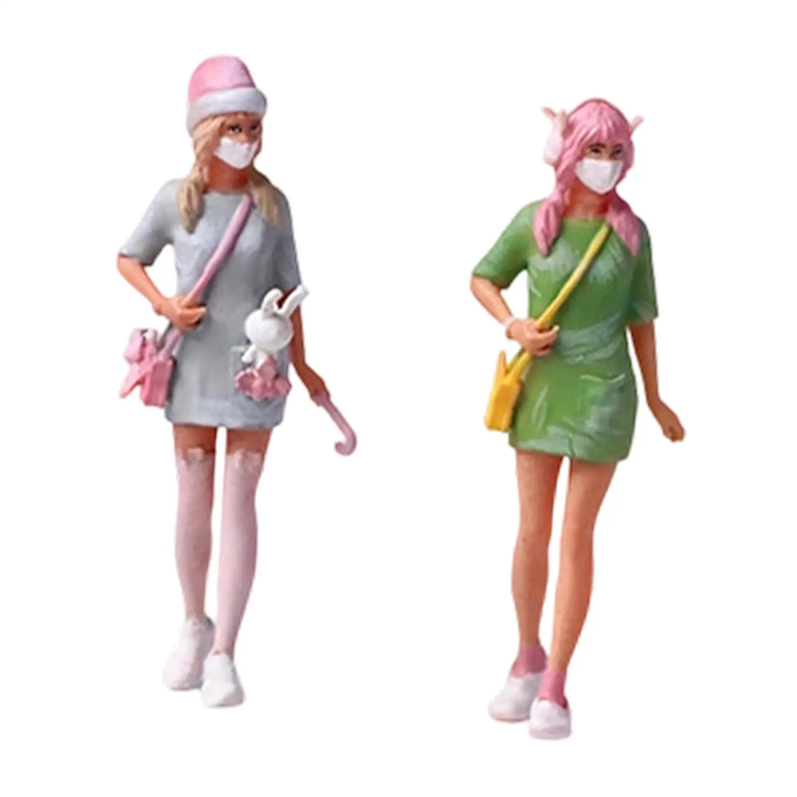 

1:64 Scale Female Figures People Figures Layout People Models for Micro Landscape