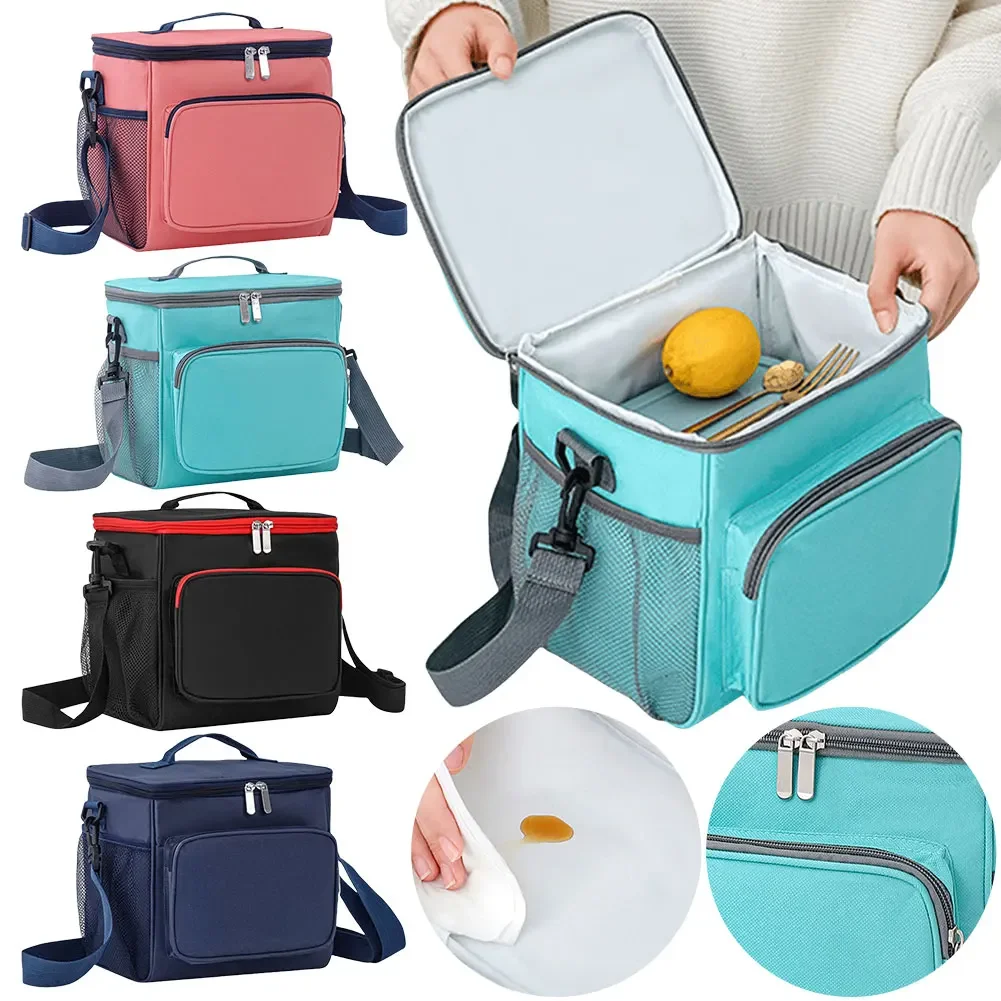 Insulated Lunch Bag Large Lunch Bag For Women Men Reusable Lunch Bag With Shoulder Strap Travel Camping Food Thermal Handbag