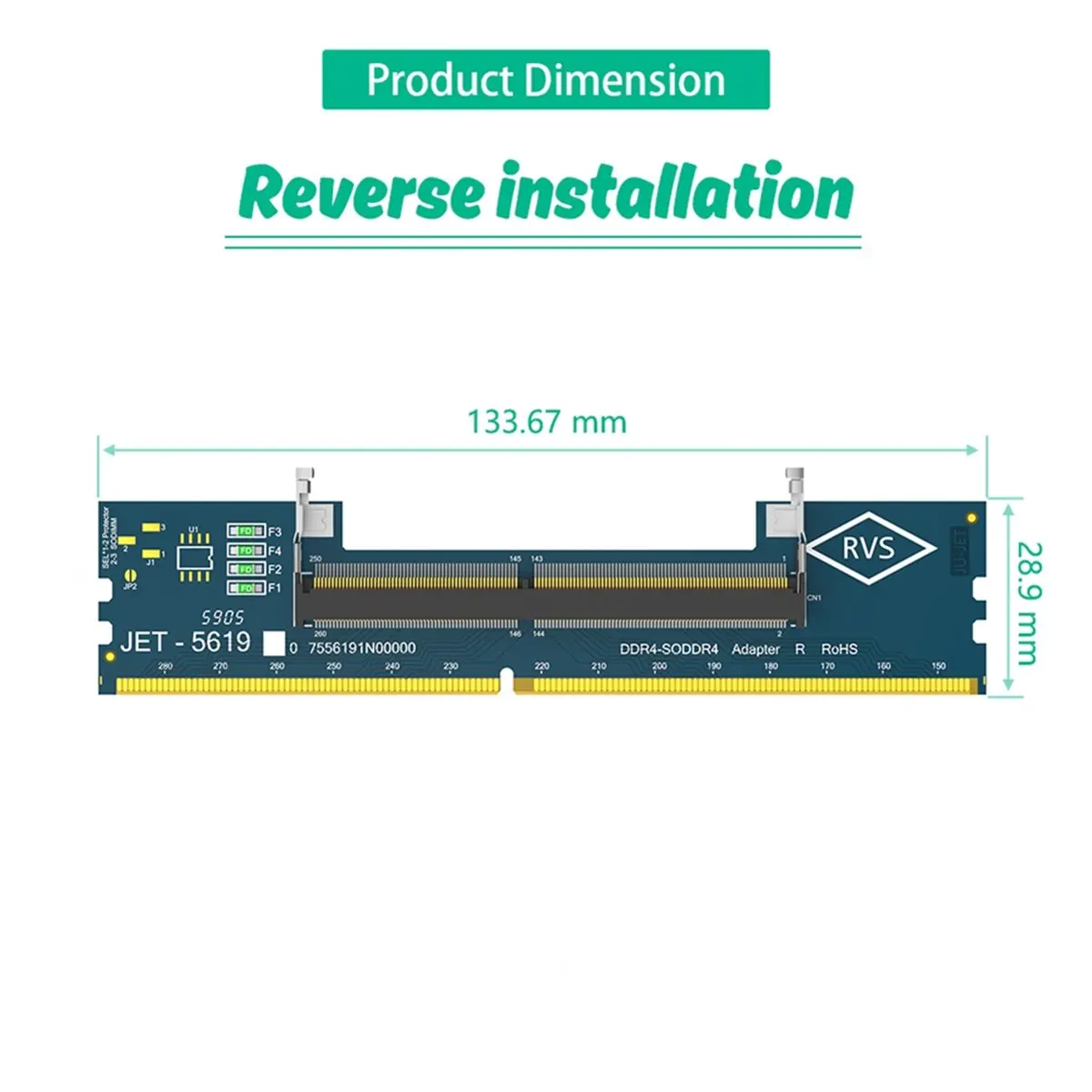 DT75BG Laptop SO DDR4 RAM to Desktop DDR4 Adapter Card, Memory Tester SO DIMM 4 to Ddr4 Converter