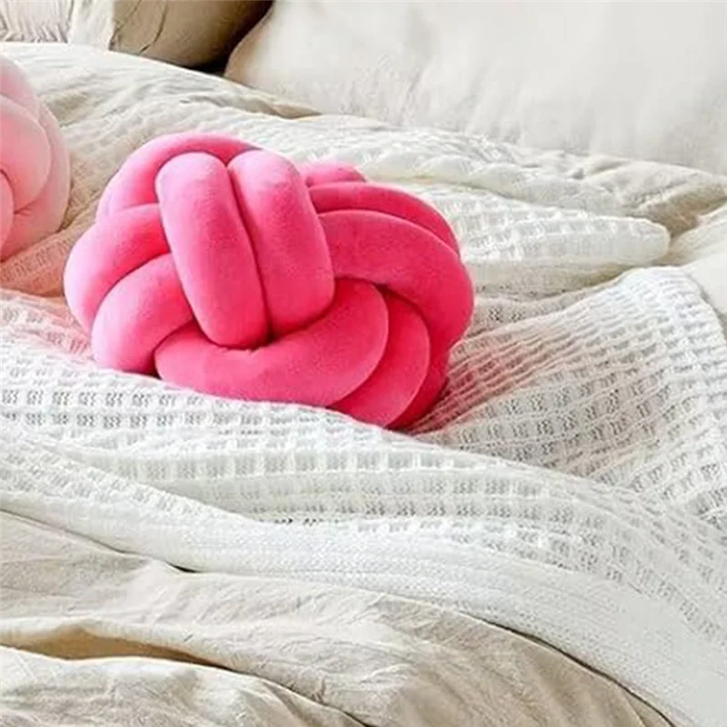 

SHGO-Round Changeability Knot Ball, Decorative Throw Cushion, Couch Decoration(Hot Pink)