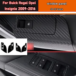 Car Styling Black Carbon Decal Car Window Lift Button Switch Panel Cover Trim Sticker 4 Pcs/Set For Buick Regal Opel Insignia