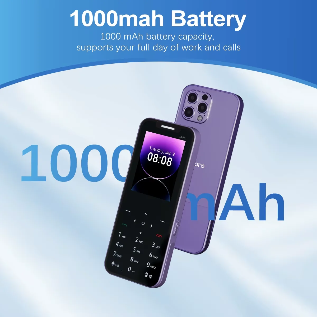 MKTEL A15Pro Feature phone 2.4"LED Screen  Four cards four waiting 1200mAh Battery MP3/MP4/FM Radio/Bluetooth/GPRS Senior Phone image 6