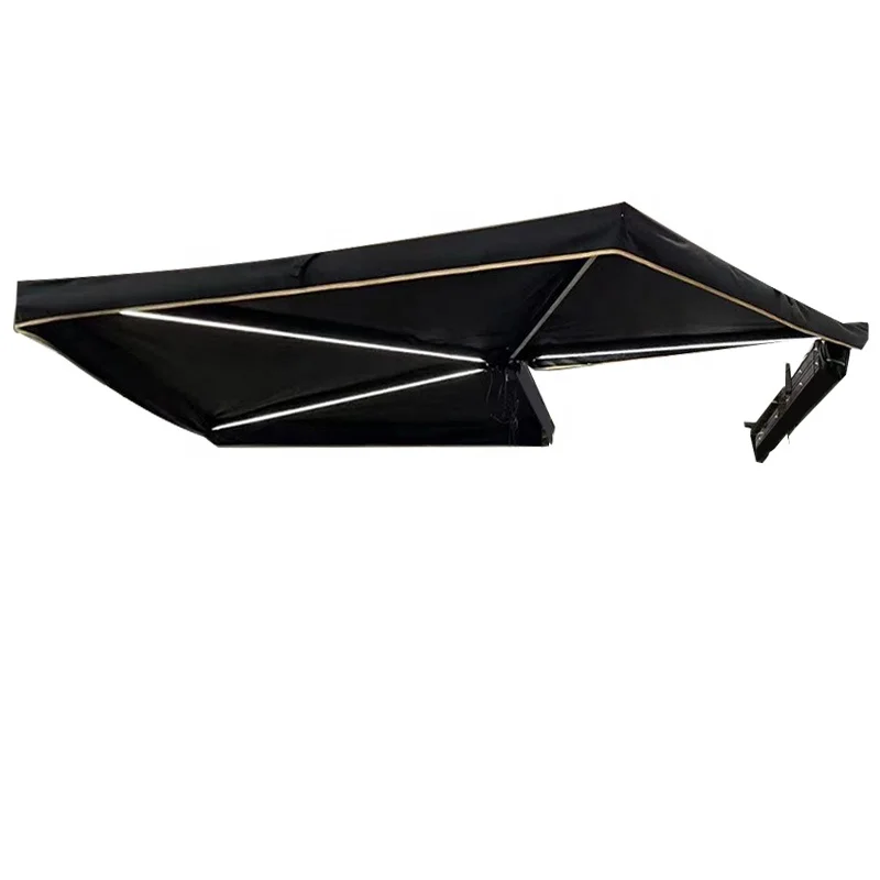 Outdoor Camping 4x4  Sunproof Car Roof  270 Degree Retractable Side Awning Tent  with Side Panels LED Light