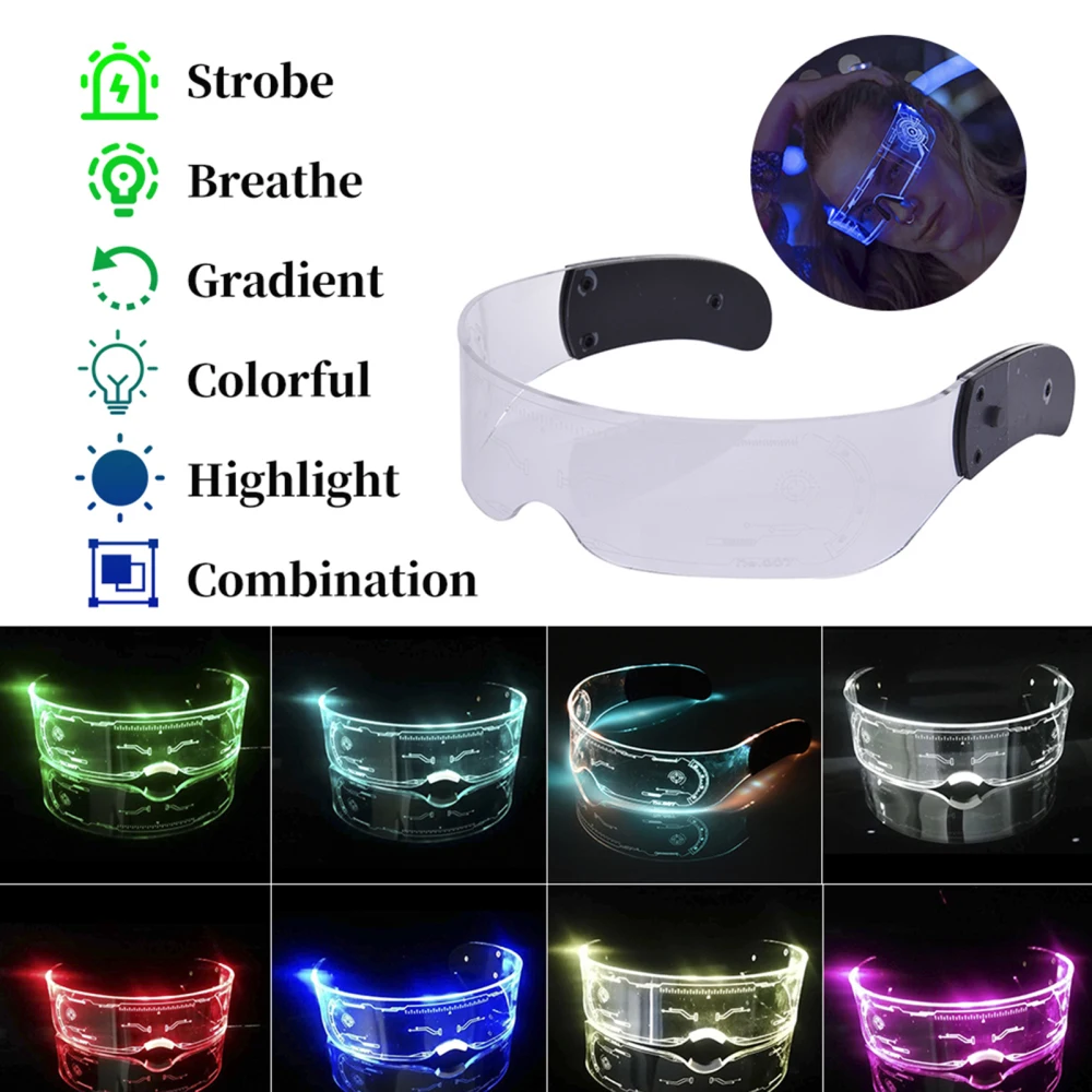 LED Luminous Glasses Halloween Glowing Neon Christmas Party Bril Flashing Light Glow Sunglasses Glass Festival Supplies Costumes