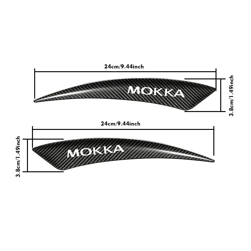 Car carbon fiber patterned wheel arch decorative protective sticker (2-piece set) front and rear wheel arch anti scratch sticker