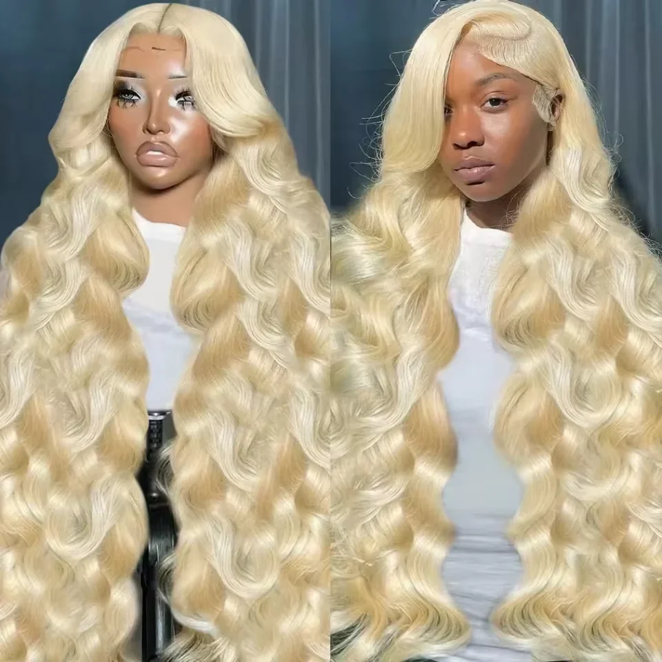 High Density 30 40 Inch 613 Body Wave 13x6 HD Lace Frontal Wigs Human Hair Brazilian Blonde 13x4 Transparent Lace Front Wig