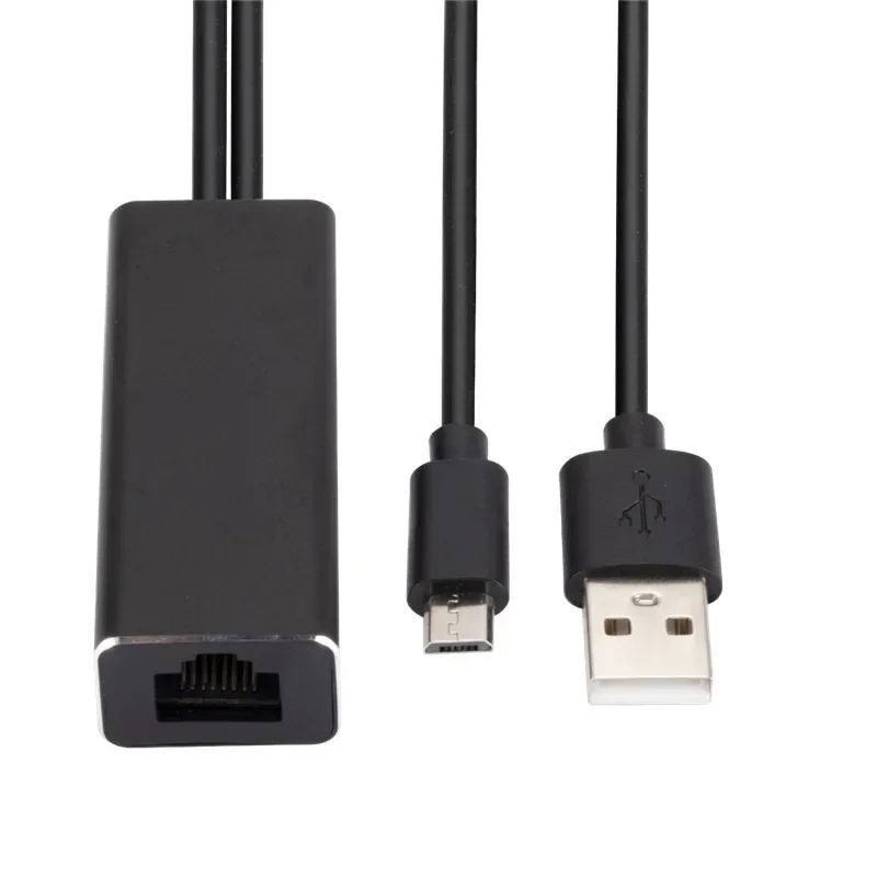 อะแดปเตอร์การ์ดเครือข่ายอีเทอร์เน็ตไมโคร USB พลังงาน RJ45 10/100Mbps สำหรับทีวีไฟติด Chromecast Google