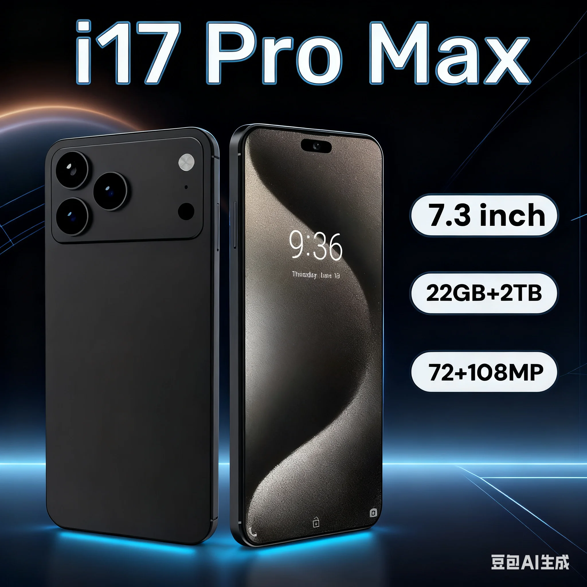 Original New i17 Pro Max Tablet PC 7.3 inch HD 4K Android 14 22GB+2TB 8000mAh Battery 4G 5G Dual Sim Card WiFi GPS Google
