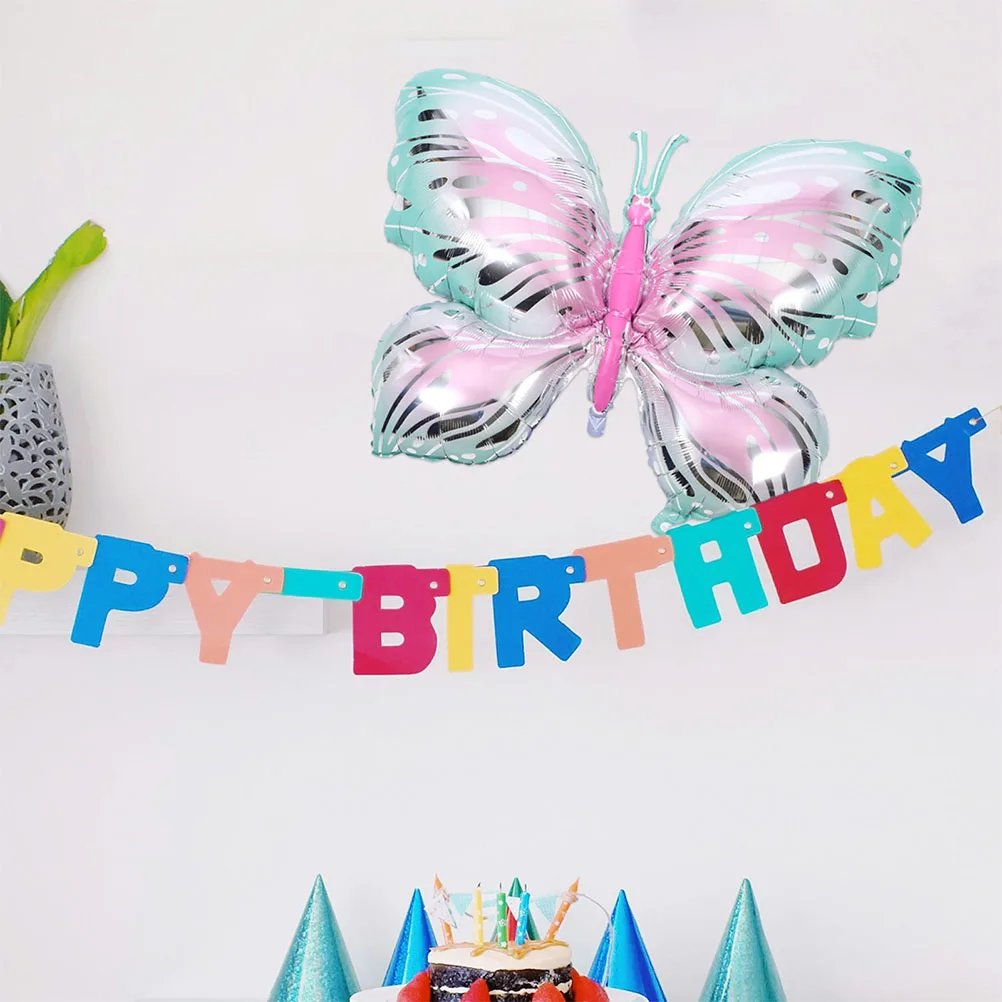 

10pcs Butterfly Foil Balloon Decoration Party Birthday Baptism Communions Home Inflatable Cartoon Balloons for Outdoor Events