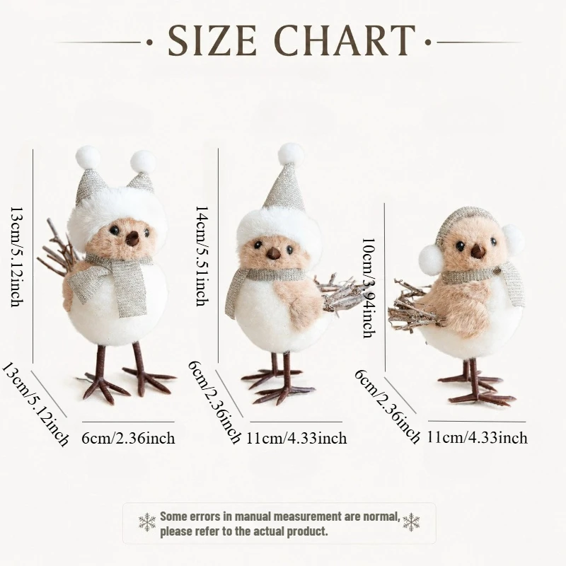 1Pcs/set Christmas decoration, Christmas champagne hat simulation foam bird decoration, Christmas tree atmosphere decoration