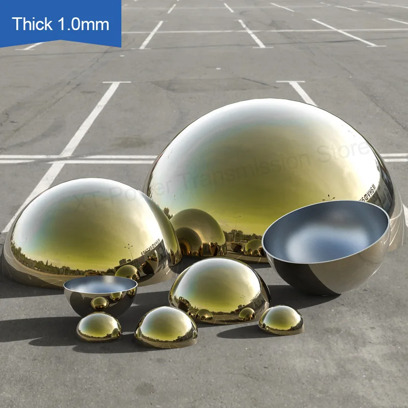 Thick 1.0mm 304 Stainless Steel Hollow Smooth Hemisphere Diameter 19-300mm for Mall/Street/Beach/garden/Home/Party Decoration