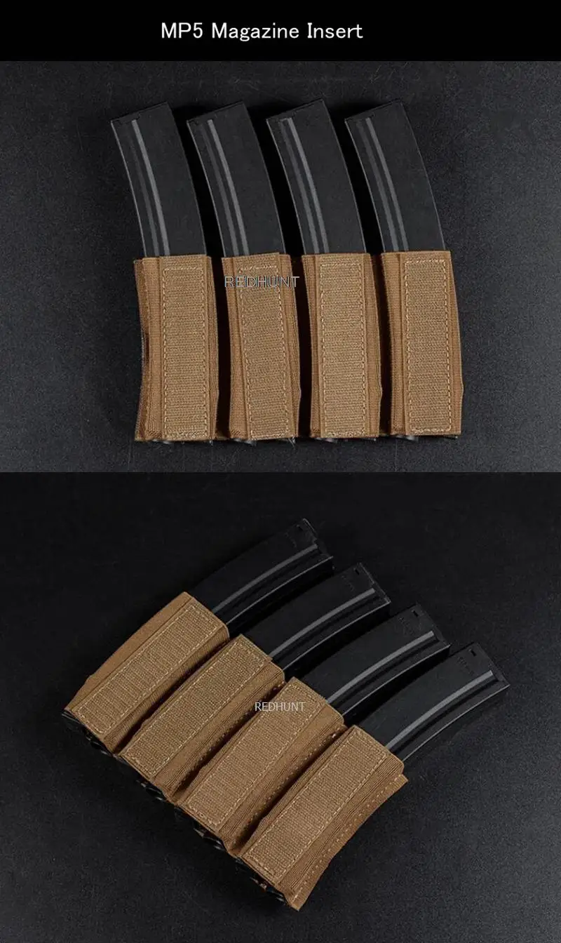 MP5 / MP7 Magazine Holder with Hook Fasteners for MK3 and MK4 Chest Rig Vest Hunting Hook&loop Vest Accessory