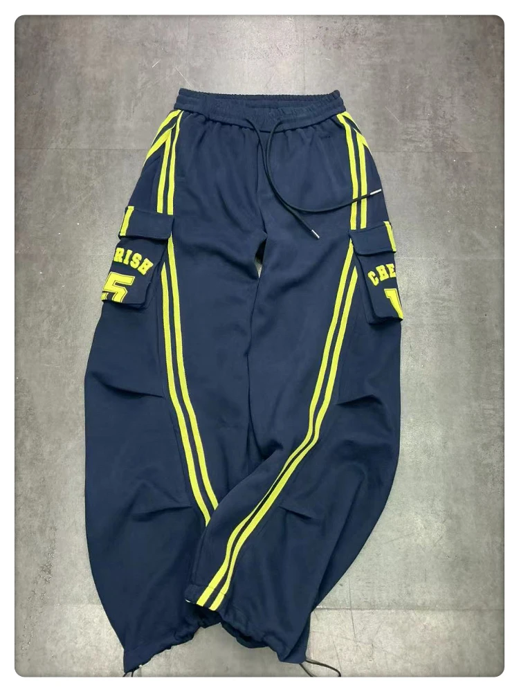 

Women's Street Sle Work Pants with Big kets Elastic Waist Dstring Autumn Winter New Arrival Loose Fit Long Trousers