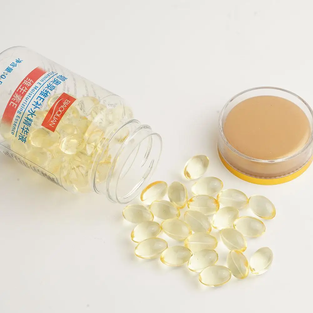 Vitamin E Serum Capsules, Single-Use Essence Capsules, Hydrating and Moisturizing Facial Skin 60 Capsules/Bottle