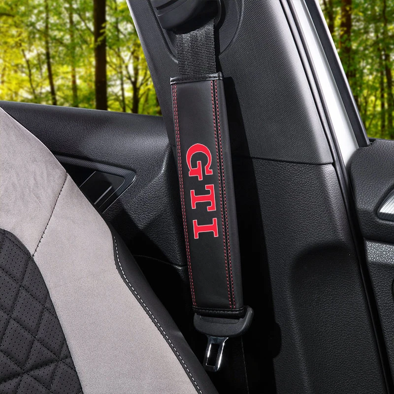 GTD For VW Volkswagen Golf 3 4 5 6 7 8 R MK4 MK7 MK6 MK5 1pc Cowhide Car Interior Seat Belt Protector Cover For car Auto Acces