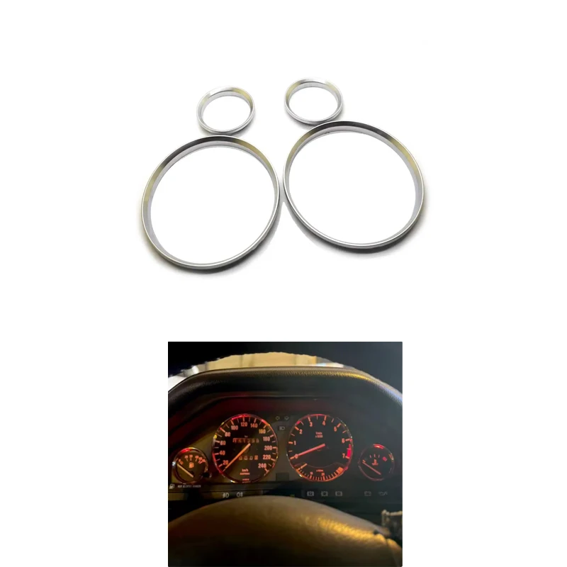 

Защелкивающиеся стильные циферблатные кольца спидометра для BMW E30 серии 3, матовое серебро, изготовленные из АБС-пластика)