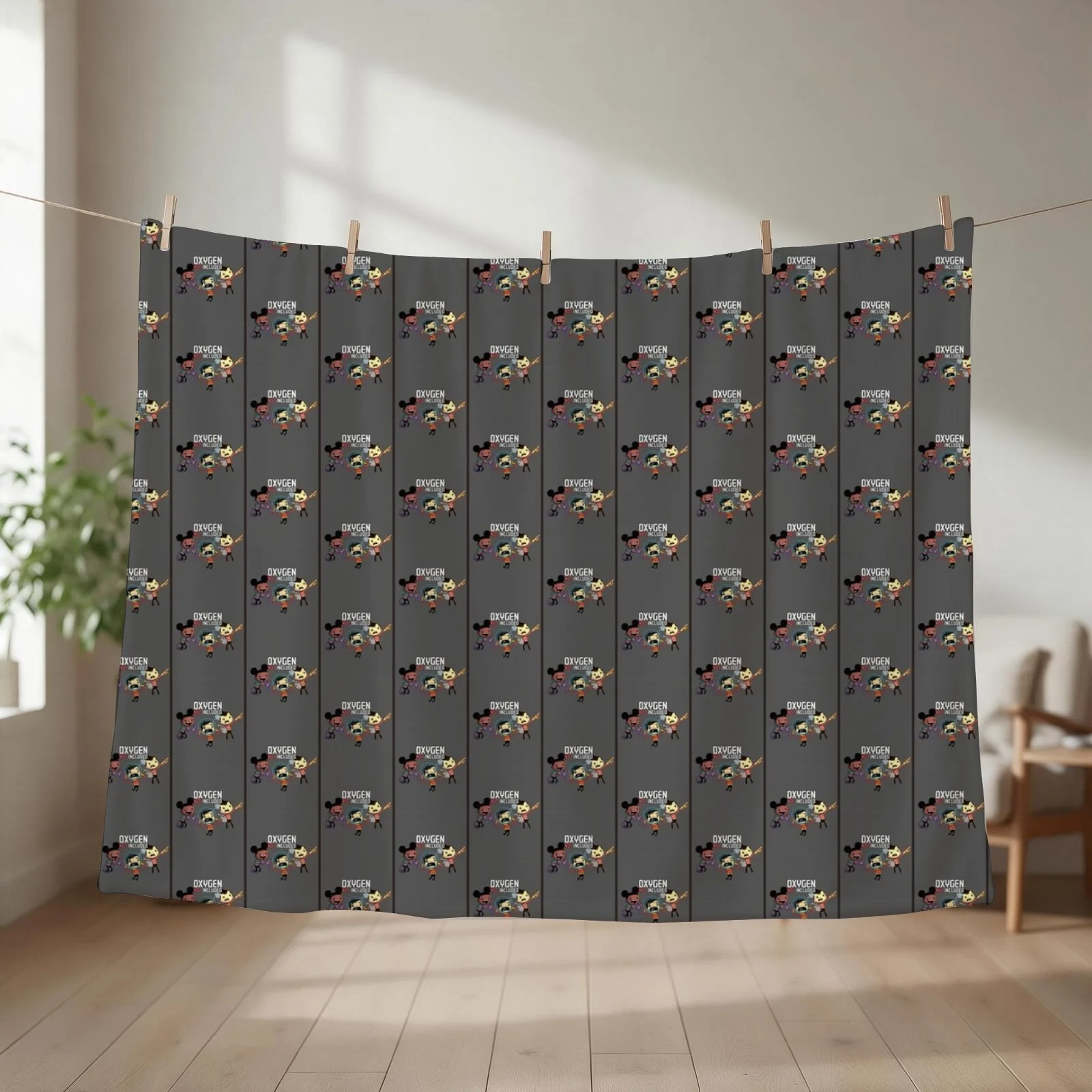 Oxygen Not Included! Graphic Throw Blanket couch cozy soft plush fuzzy picnic outdoor blanket