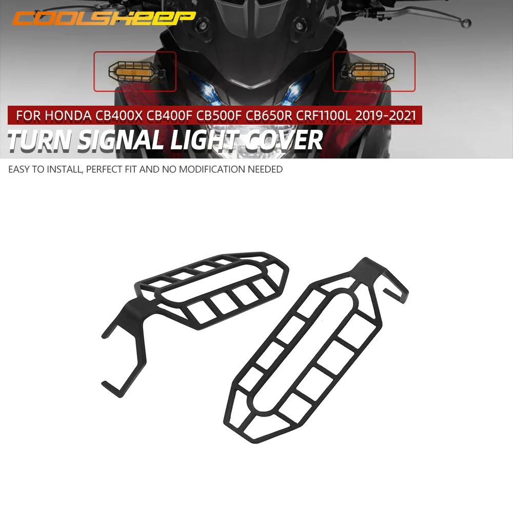 

For Honda CB400X CB400F CB500F CB650R CRF1100L 2019-2021 Motocycle Front Rear Turn Signal Light Protection Shield Guard Cover