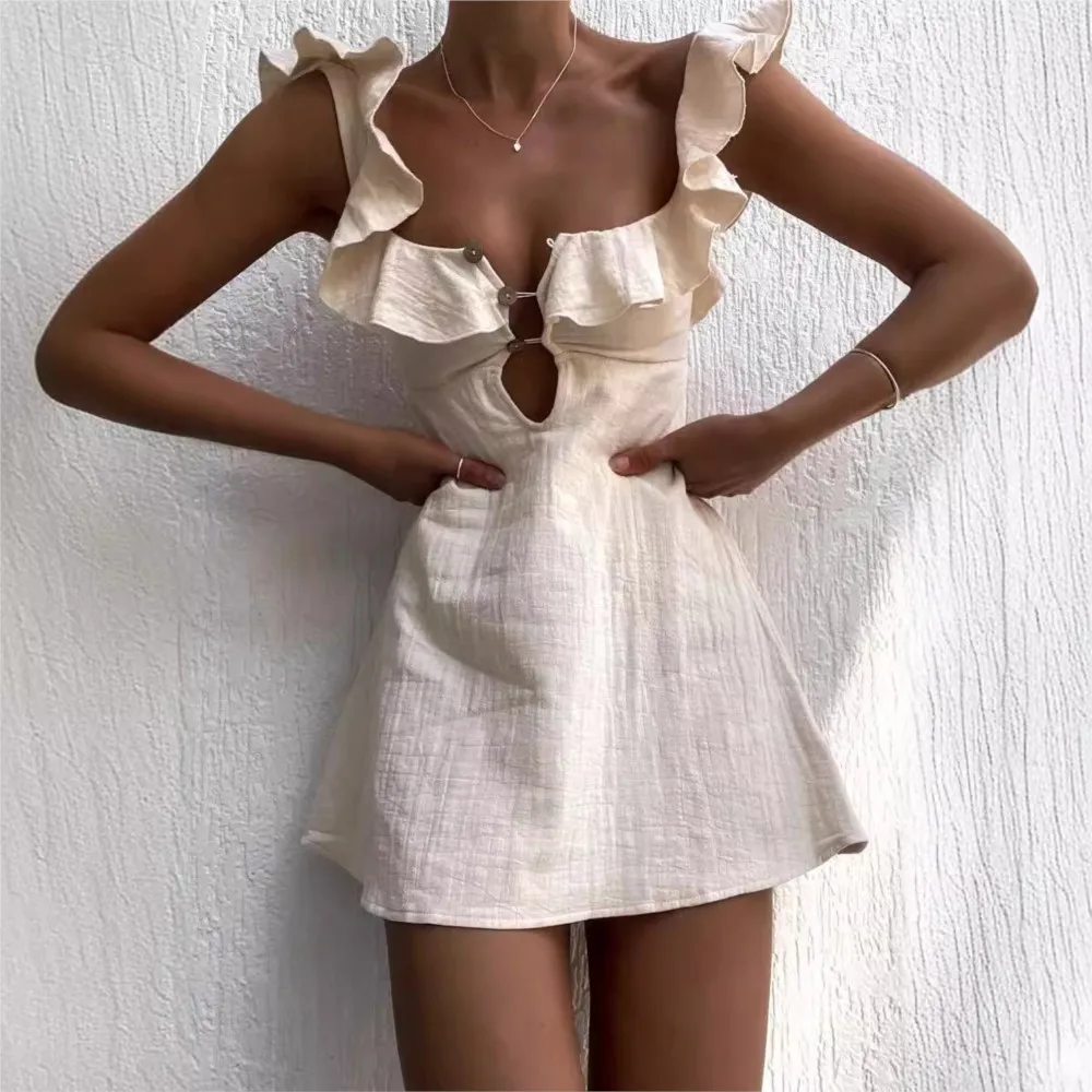 New Dresses 2026 Woman Sexy Suspender Solid Color Dress Sleeveless Slim Off Shoulder Casual Temperament Fashion All-match Trendy