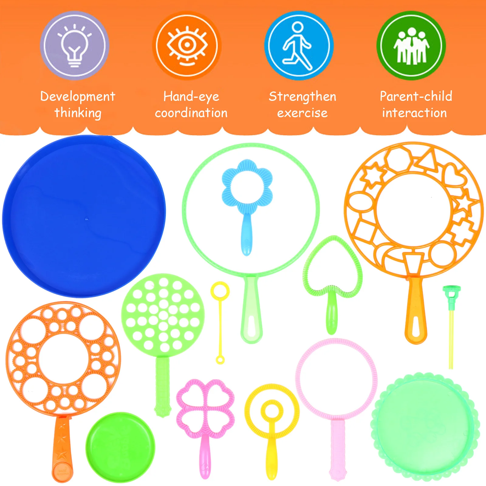 14-delige bellenblaasgereedschapset Kinderspeelgoed Toverstaf Assortiment Bellen voor peuters Maker met dienblad Baby